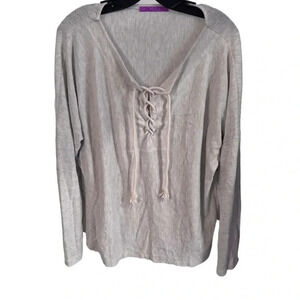 Jac Parker Women’s Lace Up Pullover Sweater Size Large